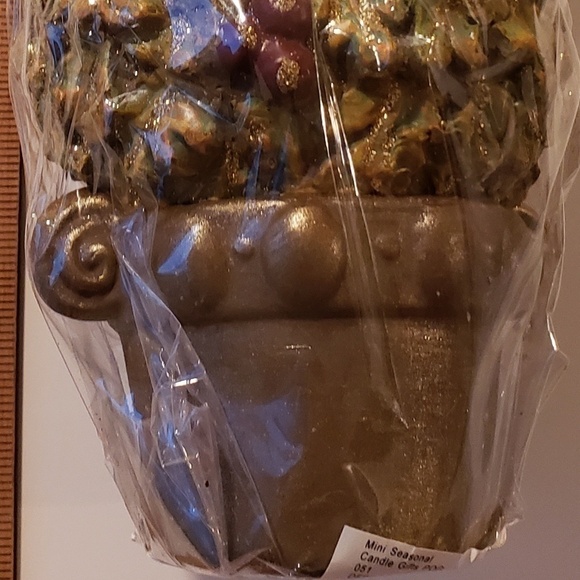 NWT - 10" Wax Burning Candle Three Tier Topiary with Clay Pot Bottom - Picture 7 of 8